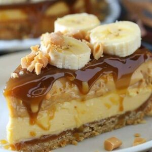 Banana Caramel Peanut Butter Cheesecake Recipe