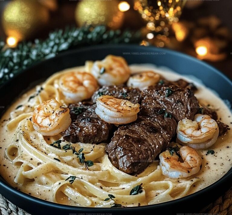 Cajun Shrimp And Steak Alfredo Pasta Recipe