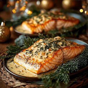 Creamy Herb Garlic Salmon Recipe