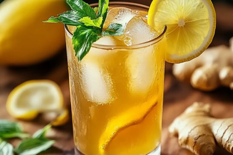 Lemon Ginger Iced Green Tea With Honey Recipe