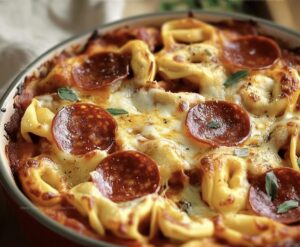 Cheese Tortellini Pepperoni Pizza Casserole Recipe