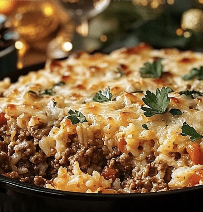 How To Make Cheesy Ground Beef And Rice Casserole