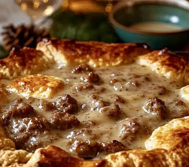 How To Bake Sausage, Gravy, And Biscuit Pie