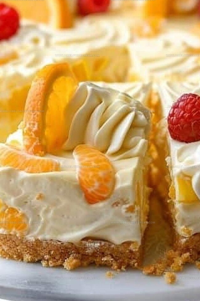 Why No-Bake Orange Pineapple Swirl Cheesecake Is a Refreshing Treat