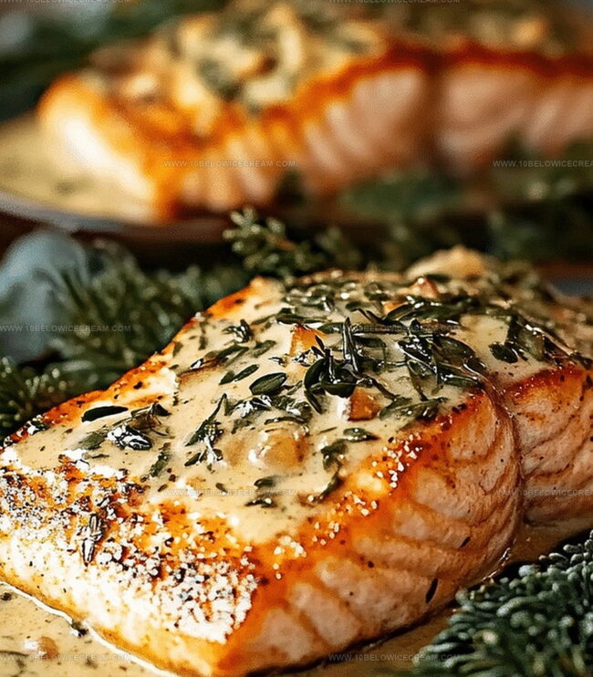 Step-By-Step For Creamy Herb Garlic Salmon
