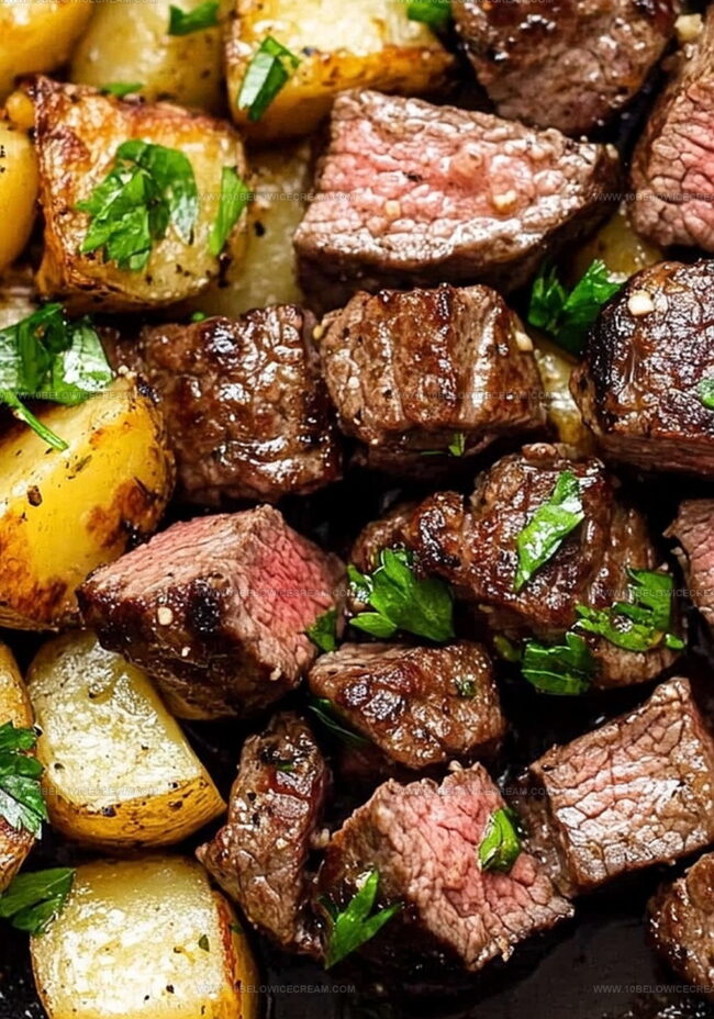 Steps To Cook Garlic Butter Steak Bites And Potatoes
