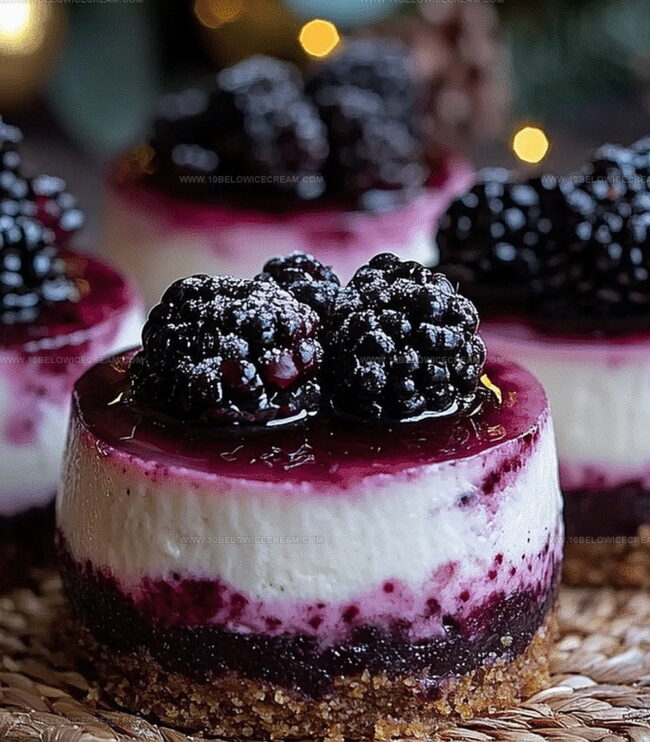 Steps To Make No Bake Mini Blackberry Cheesecakes