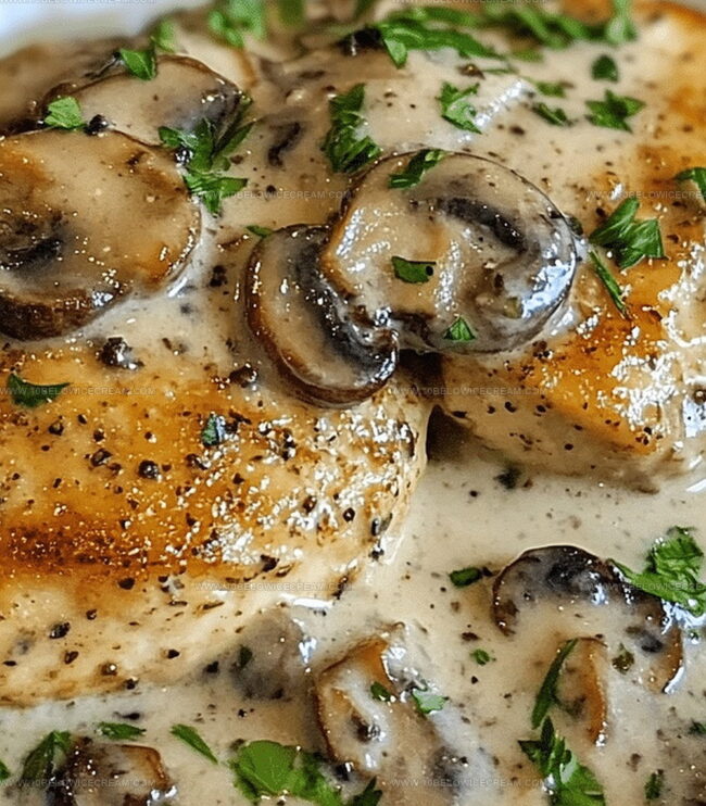 Step By Step For Seared Chicken Breast with Mushroom Cream Sauce