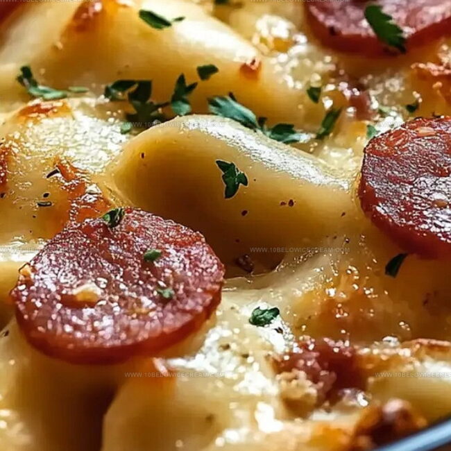 Crockpot Pierogi Casserole with Kielbasa Comfort