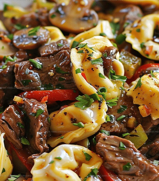 Step-By-Step Instructions For Philly Cheesesteak Tortellini Pasta