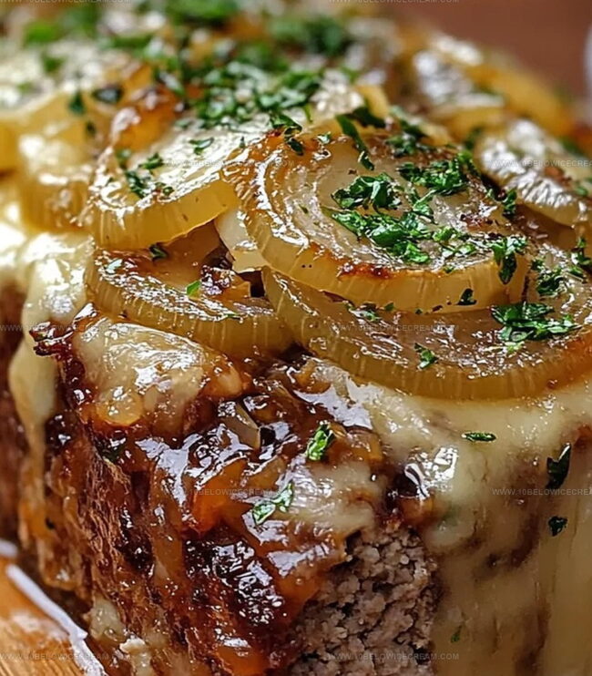 How To Make Crockpot French Onion Meatloaf With Melted Swiss Cheese