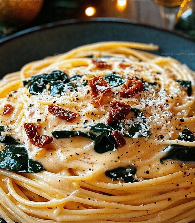 Steps To Make Spaghetti & Spinach With Sun-Dried Tomato Cream Sauce
