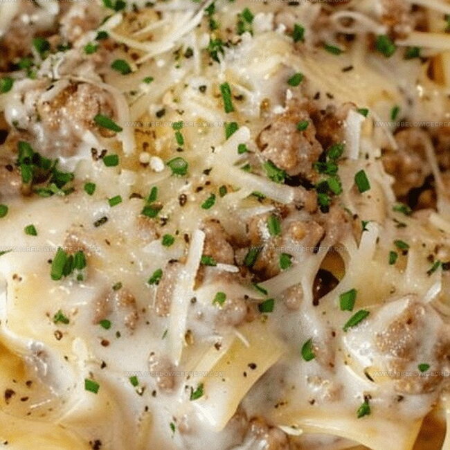 Why Creamy Ground Beef Alfredo Pasta Is So Tasty