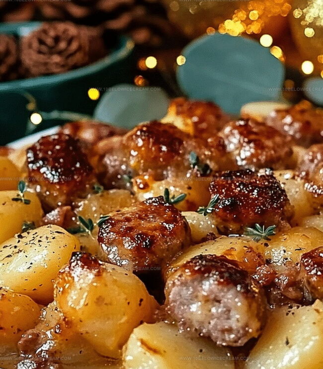 Making Slow Cooker Sausage And Potato Casserole