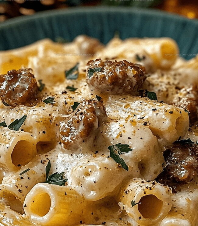 Easy Instructions For Garlic Sausage Alfredo Rigatoni