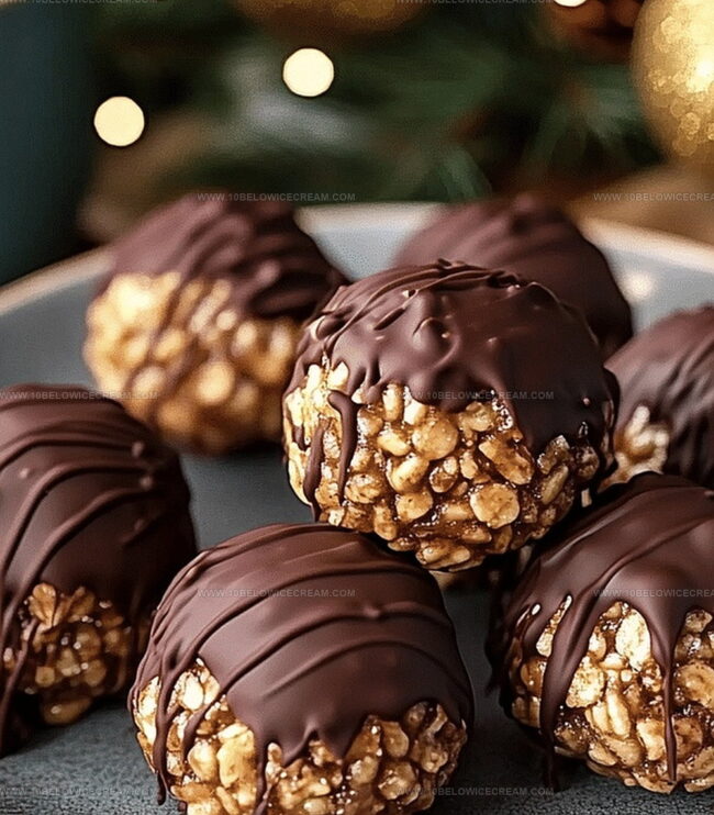 How to Assemble Chocolate Covered Rice Krispie Peanut Butter Balls