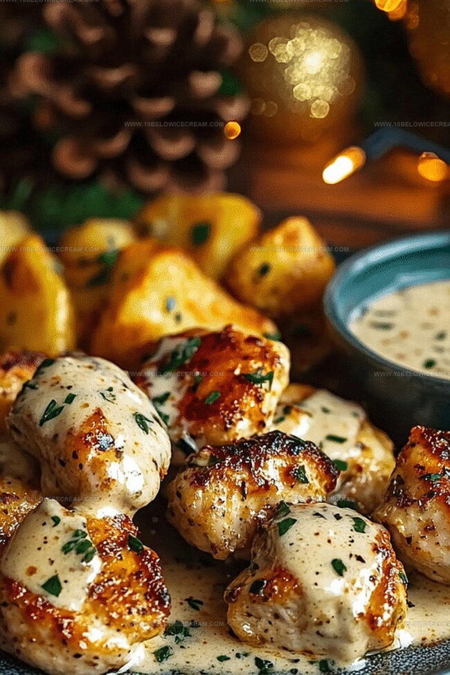 Why Garlic Butter Chicken Bites with Parmesan Cream Sauce and Cheesy Roasted Potatoes Stand Out